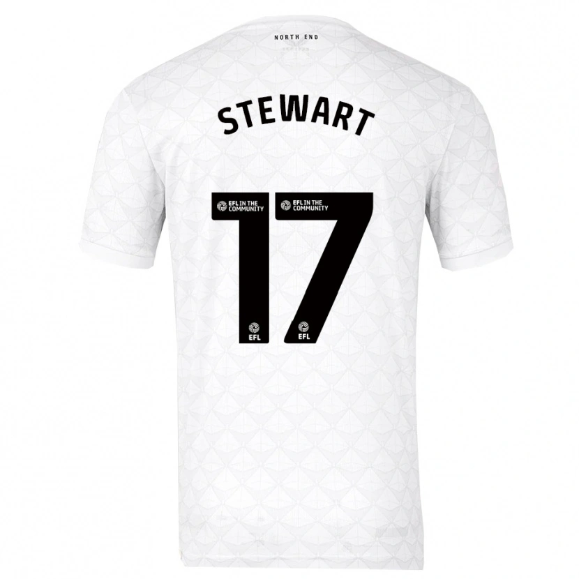 Danxen Mænd Layton Stewart #17 Hvid Rød Hjemmebane Spillertrøjer 2025/26 Trøje T-Shirt