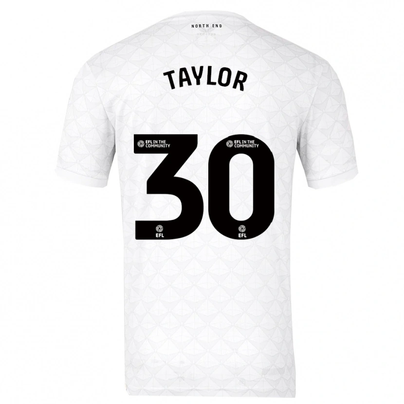 Danxen Mænd Kian Taylor #30 Hvid Rød Hjemmebane Spillertrøjer 2025/26 Trøje T-Shirt