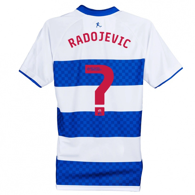 Danxen Mænd Luka Radojevic #0 Blå Hvid Hjemmebane Spillertrøjer 2025/26 Trøje T-Shirt