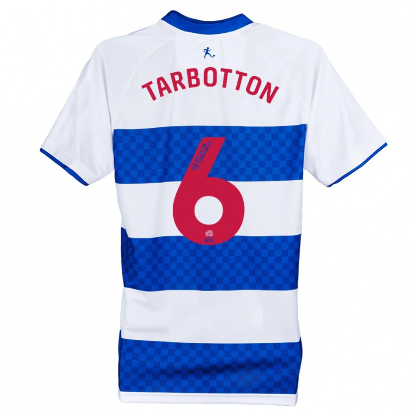 Danxen Mænd Teddy Tarbotton #6 Blå Hvid Hjemmebane Spillertrøjer 2025/26 Trøje T-Shirt