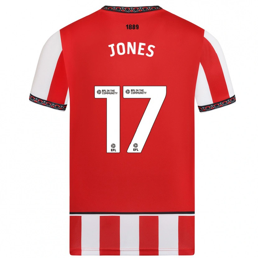 Danxen Mænd Frankie Jones #17 Rød Hvid Hjemmebane Spillertrøjer 2025/26 Trøje T-Shirt