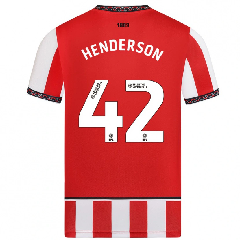 Danxen Mænd Peyton Henderson #42 Rød Hvid Hjemmebane Spillertrøjer 2025/26 Trøje T-Shirt