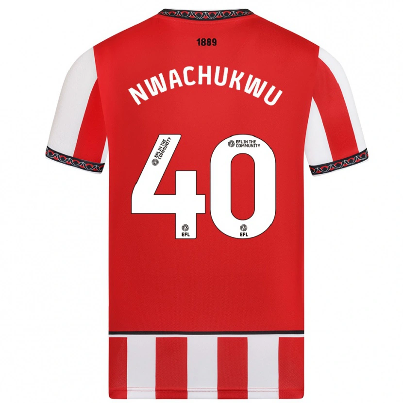 Danxen Mænd Christian Nwachukwu #40 Rød Hvid Hjemmebane Spillertrøjer 2025/26 Trøje T-Shirt