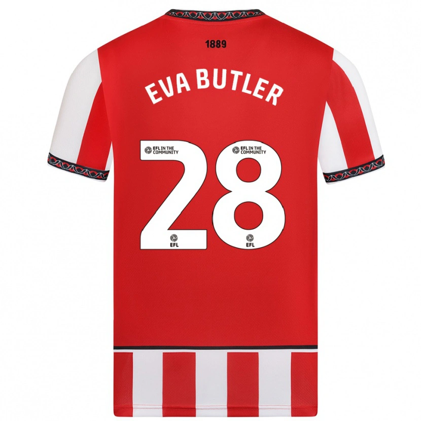 Danxen Mænd Eva Butler #28 Rød Hvid Hjemmebane Spillertrøjer 2025/26 Trøje T-Shirt