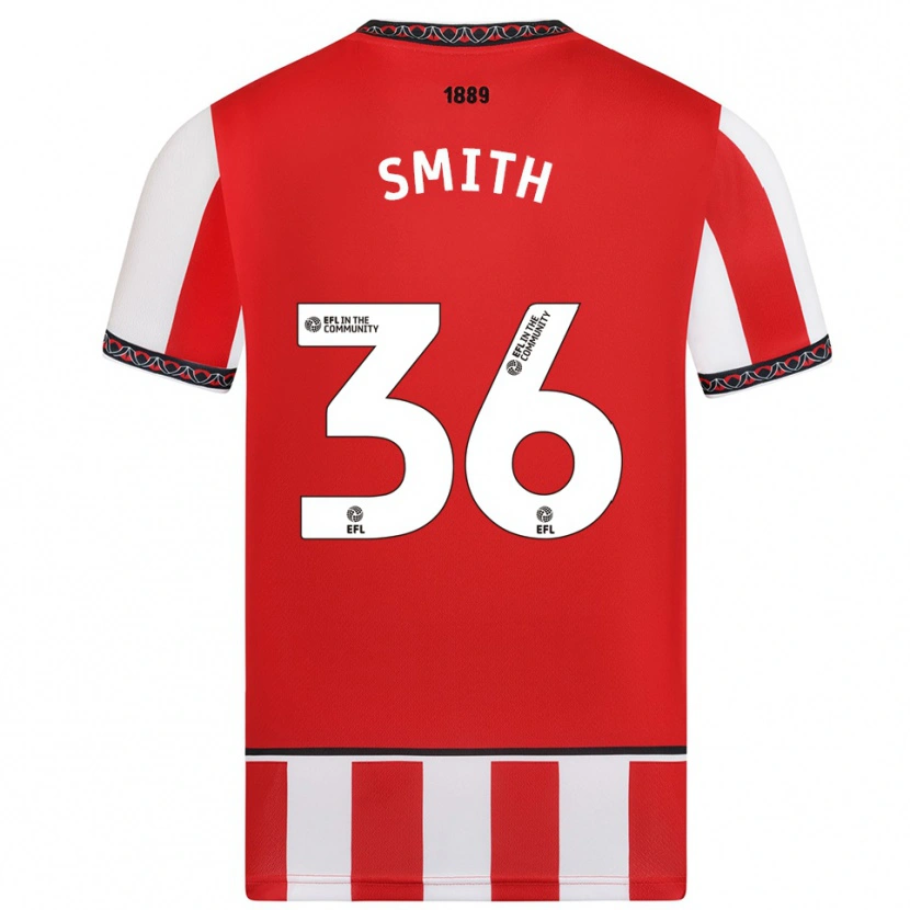 Danxen Mænd Joshua Smith #36 Rød Hvid Hjemmebane Spillertrøjer 2025/26 Trøje T-Shirt