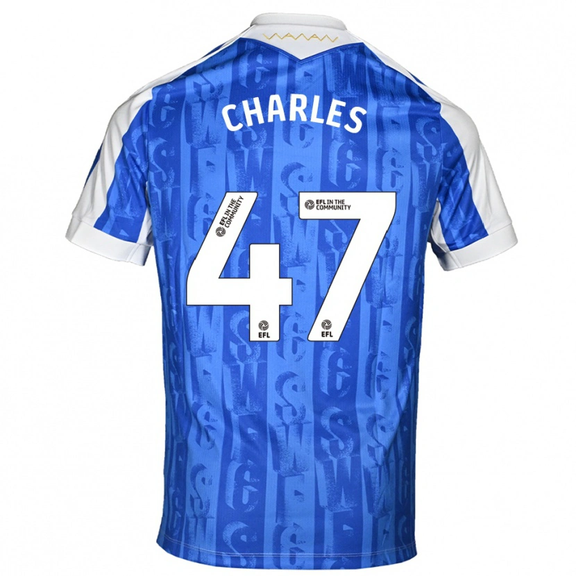 Danxen Mænd Pierce Charles #47 Blå Hvid Hjemmebane Spillertrøjer 2025/26 Trøje T-Shirt