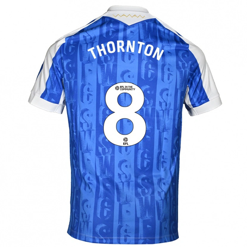 Danxen Mænd Jarvis Thornton #8 Blå Hvid Hjemmebane Spillertrøjer 2025/26 Trøje T-Shirt