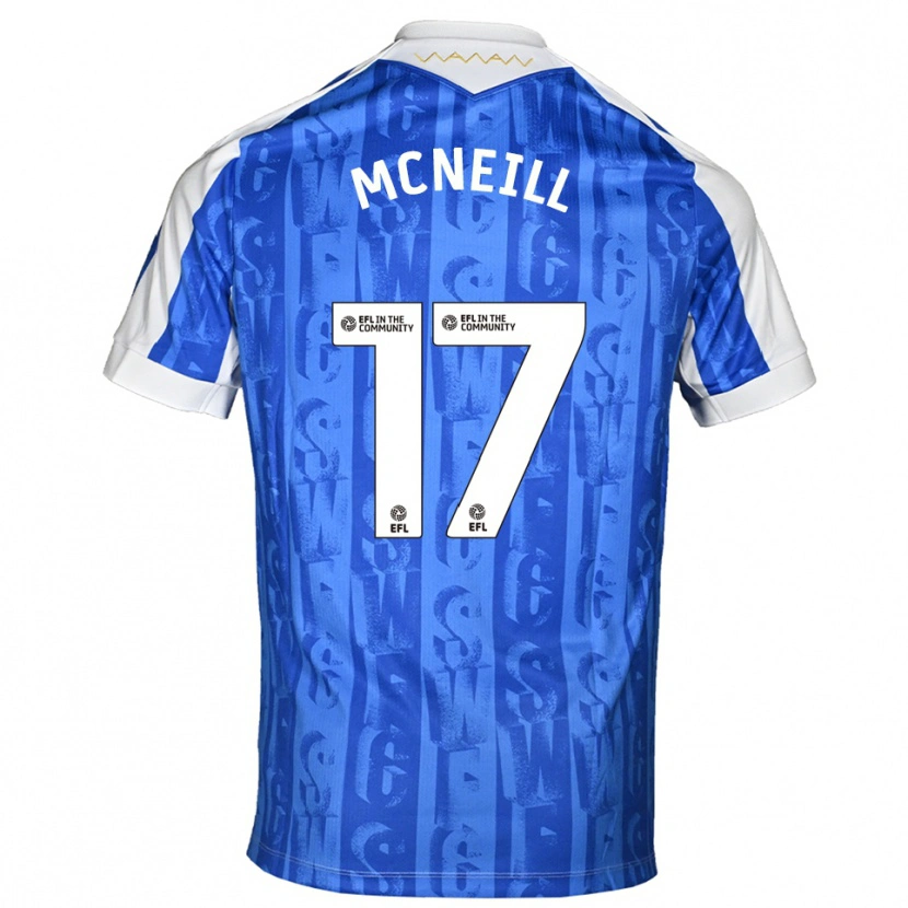 Danxen Mænd Charlie Mcneill #17 Blå Hvid Hjemmebane Spillertrøjer 2025/26 Trøje T-Shirt