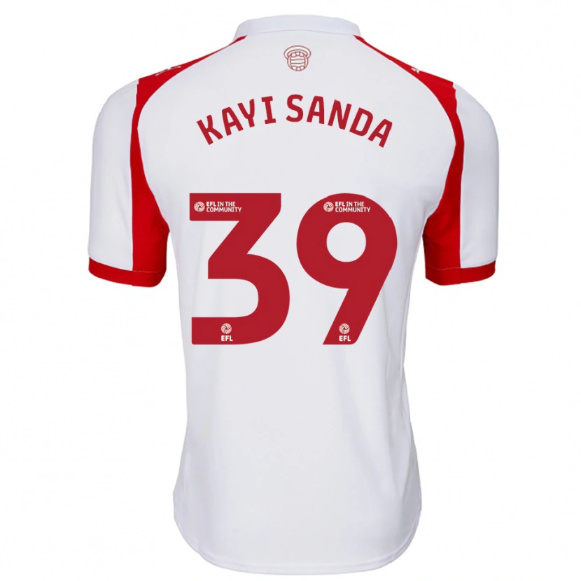Danxen Mænd Joachim Kayi Sanda #39 Hvid Rød Hjemmebane Spillertrøjer 2025/26 Trøje T-Shirt