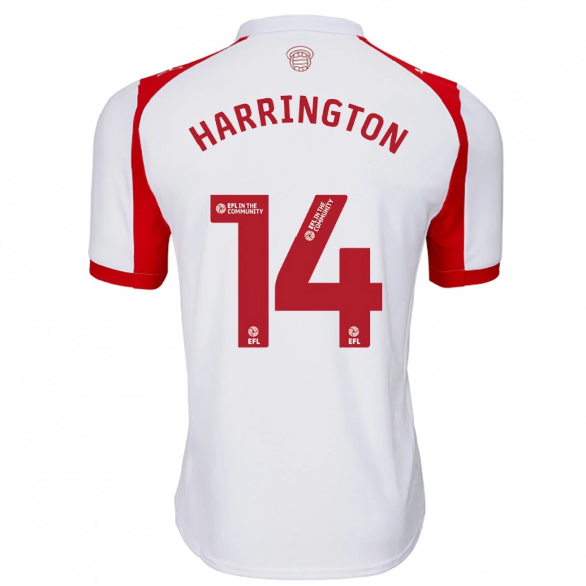Danxen Mænd Harry Harrington #14 Hvid Rød Hjemmebane Spillertrøjer 2025/26 Trøje T-Shirt