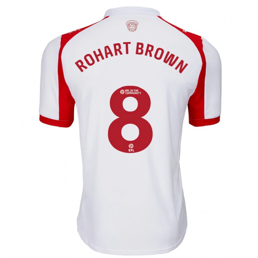 Danxen Mænd Thierry Rohart-Brown #8 Hvid Rød Hjemmebane Spillertrøjer 2025/26 Trøje T-Shirt