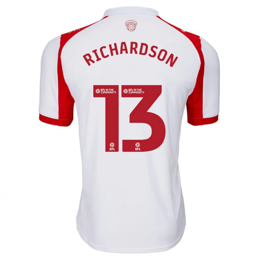 Danxen Mænd Cale Richardson #13 Hvid Rød Hjemmebane Spillertrøjer 2025/26 Trøje T-Shirt