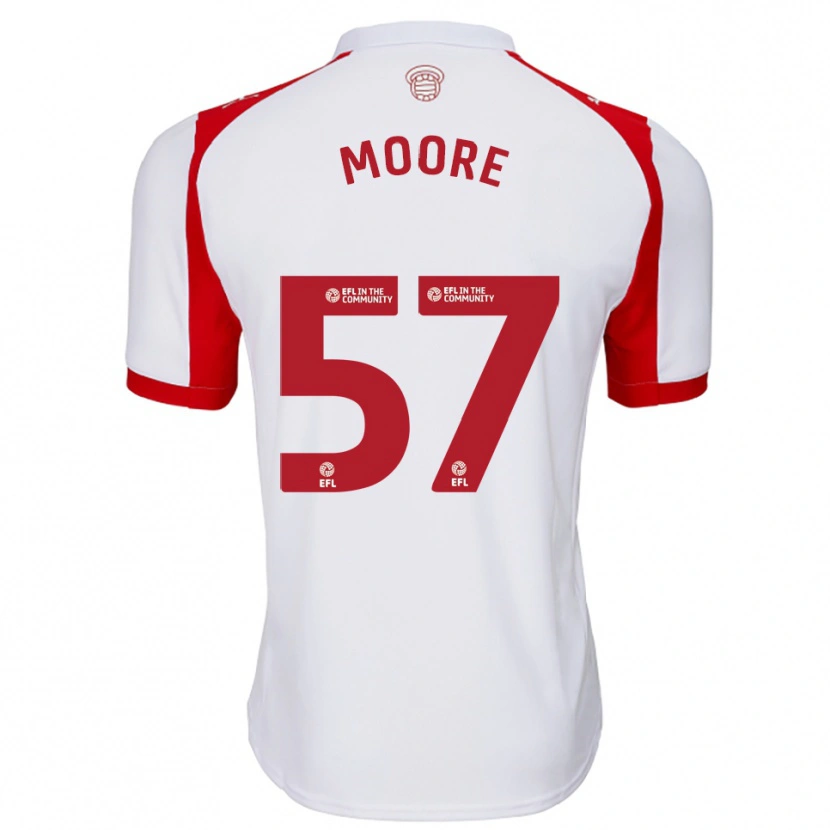 Danxen Mænd Jayden Moore #57 Hvid Rød Hjemmebane Spillertrøjer 2025/26 Trøje T-Shirt