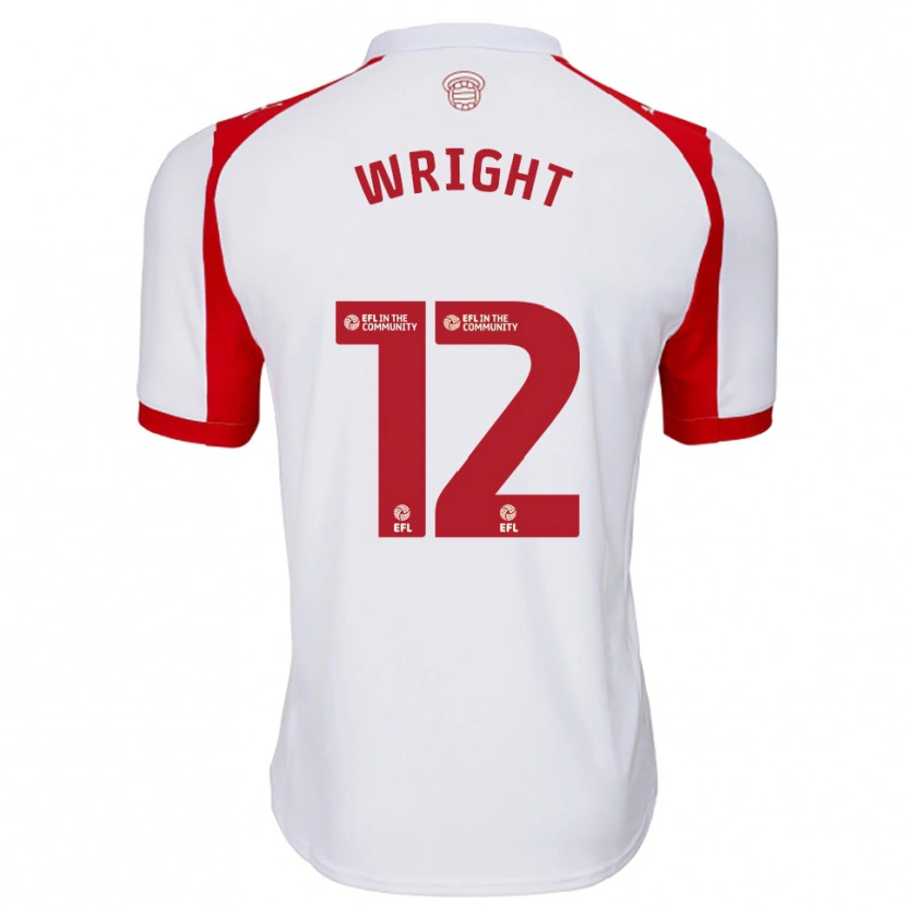 Danxen Mænd Josh Wright #12 Hvid Rød Hjemmebane Spillertrøjer 2025/26 Trøje T-Shirt