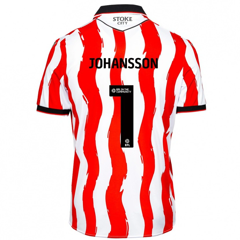 Danxen Mænd Viktor Johansson #1 Hvid Rød Hjemmebane Spillertrøjer 2025/26 Trøje T-Shirt