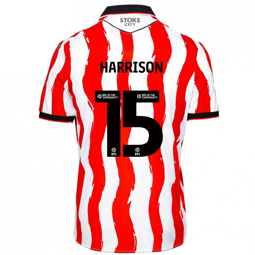 Danxen Mænd Max Harrison #15 Hvid Rød Hjemmebane Spillertrøjer 2025/26 Trøje T-Shirt