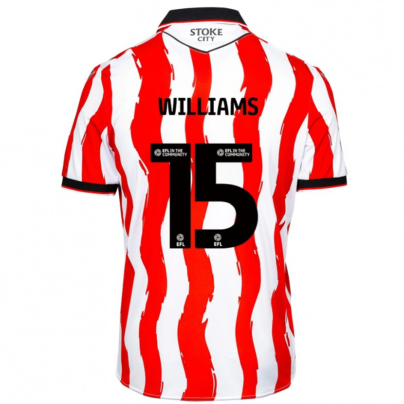 Danxen Mænd Lee Williams #15 Hvid Rød Hjemmebane Spillertrøjer 2025/26 Trøje T-Shirt