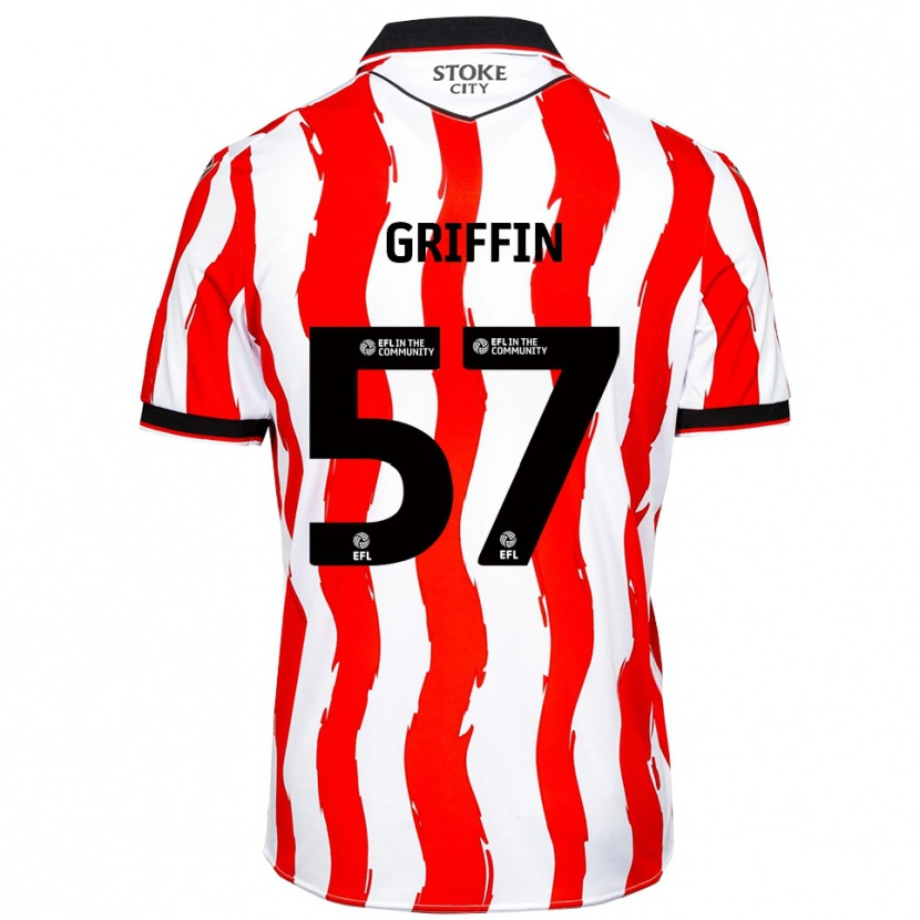 Danxen Mænd Jake Griffin #57 Hvid Rød Hjemmebane Spillertrøjer 2025/26 Trøje T-Shirt