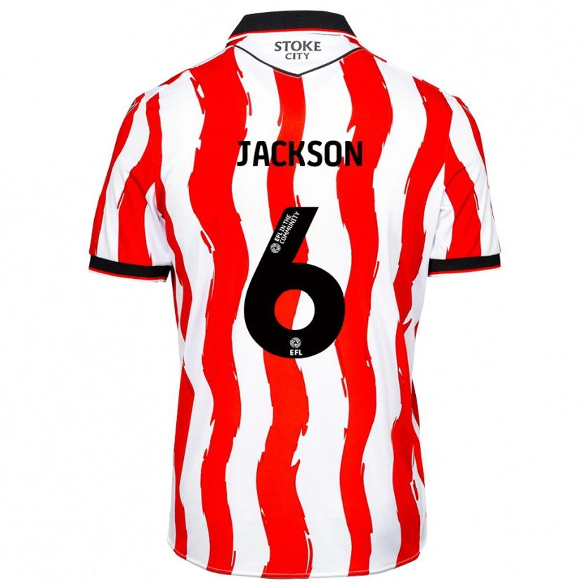 Danxen Mænd Jackson Kelly #6 Hvid Rød Hjemmebane Spillertrøjer 2025/26 Trøje T-Shirt
