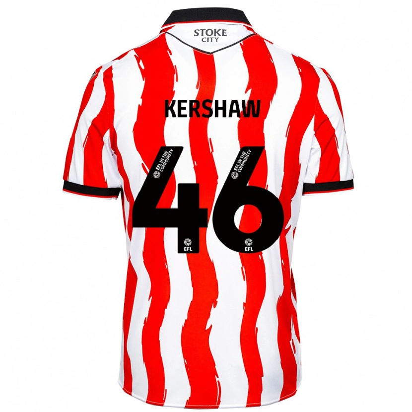 Danxen Mænd Ben Kershaw #46 Hvid Rød Hjemmebane Spillertrøjer 2025/26 Trøje T-Shirt