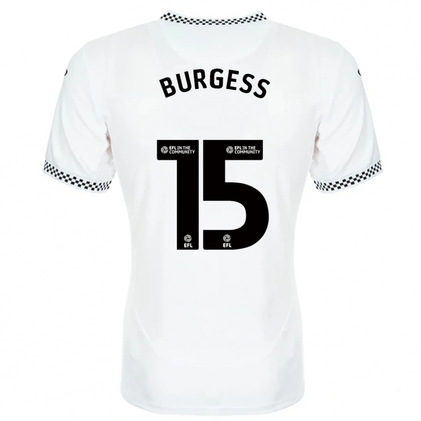 Danxen Mænd Cameron Burgess #15 Hvid Orange Hjemmebane Spillertrøjer 2025/26 Trøje T-Shirt