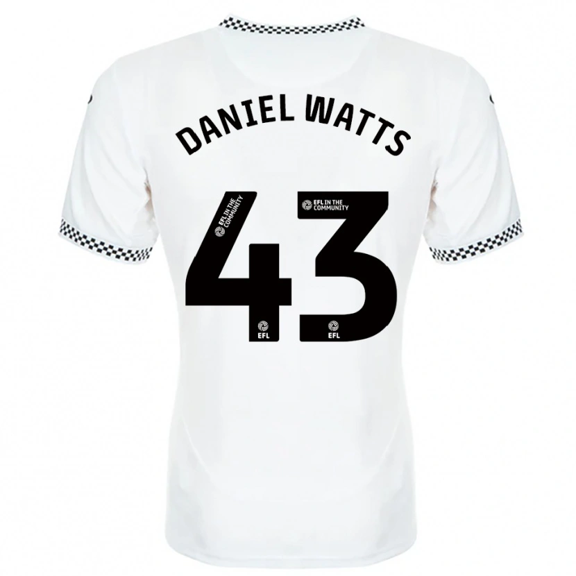 Danxen Mænd Daniel Watts #43 Hvid Orange Hjemmebane Spillertrøjer 2025/26 Trøje T-Shirt