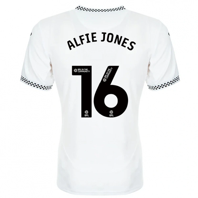 Danxen Mænd Alfie Jones #16 Hvid Orange Hjemmebane Spillertrøjer 2025/26 Trøje T-Shirt