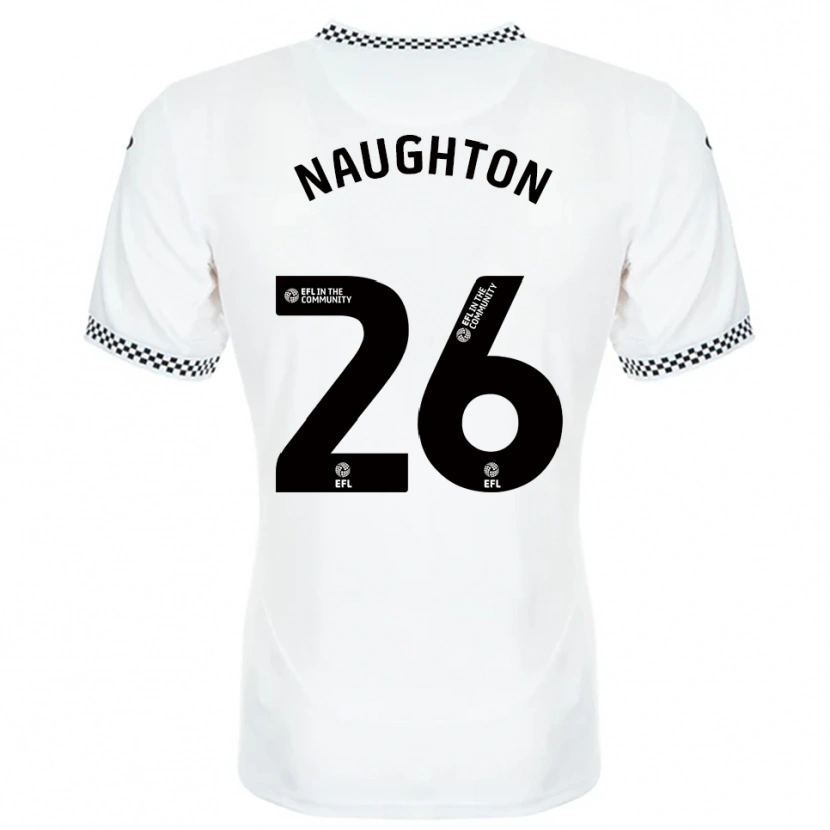 Danxen Mænd Kyle Naughton #26 Hvid Orange Hjemmebane Spillertrøjer 2025/26 Trøje T-Shirt