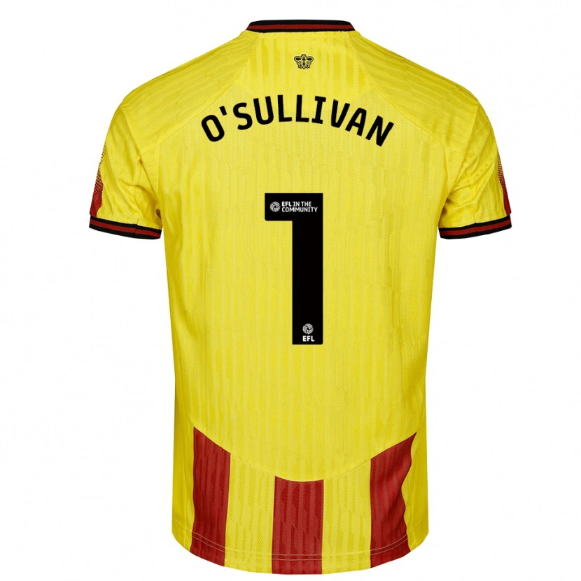 Danxen Mænd Maria O'sullivan #1 Gul Rød Hjemmebane Spillertrøjer 2025/26 Trøje T-Shirt