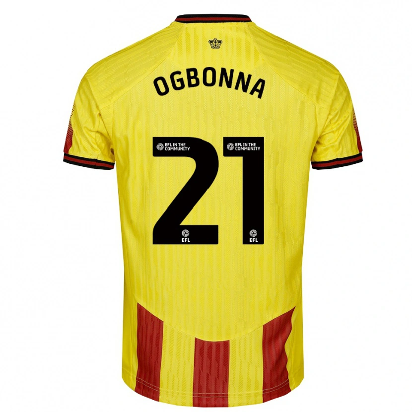Danxen Mænd Angelo Ogbonna #21 Gul Rød Hjemmebane Spillertrøjer 2025/26 Trøje T-Shirt
