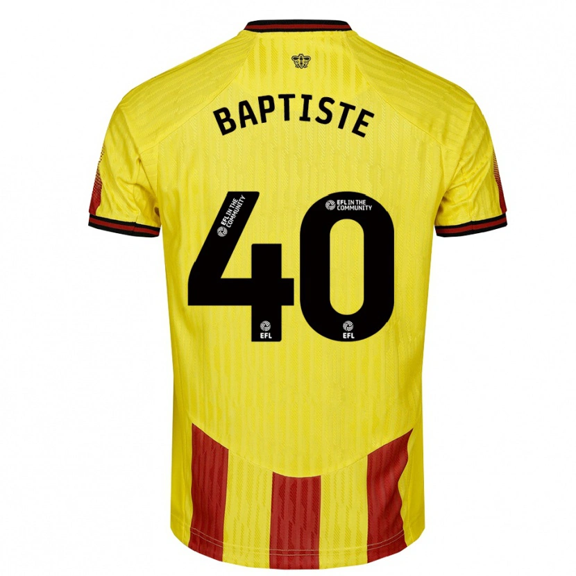 Danxen Mænd Bianca Baptiste #40 Gul Rød Hjemmebane Spillertrøjer 2025/26 Trøje T-Shirt