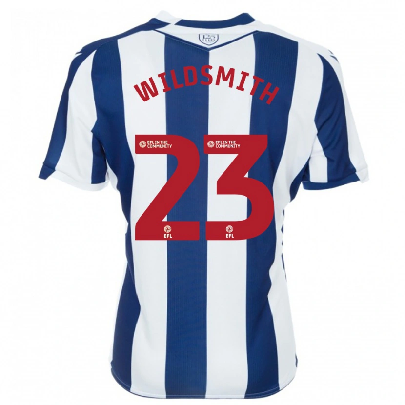 Danxen Mænd Joe Wildsmith #23 Marine Hvid Hjemmebane Spillertrøjer 2025/26 Trøje T-Shirt