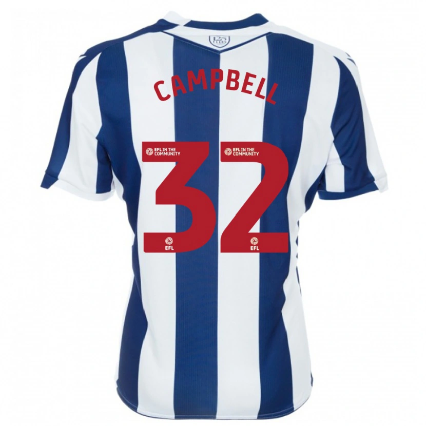Danxen Mænd George Campbell #32 Marine Hvid Hjemmebane Spillertrøjer 2025/26 Trøje T-Shirt