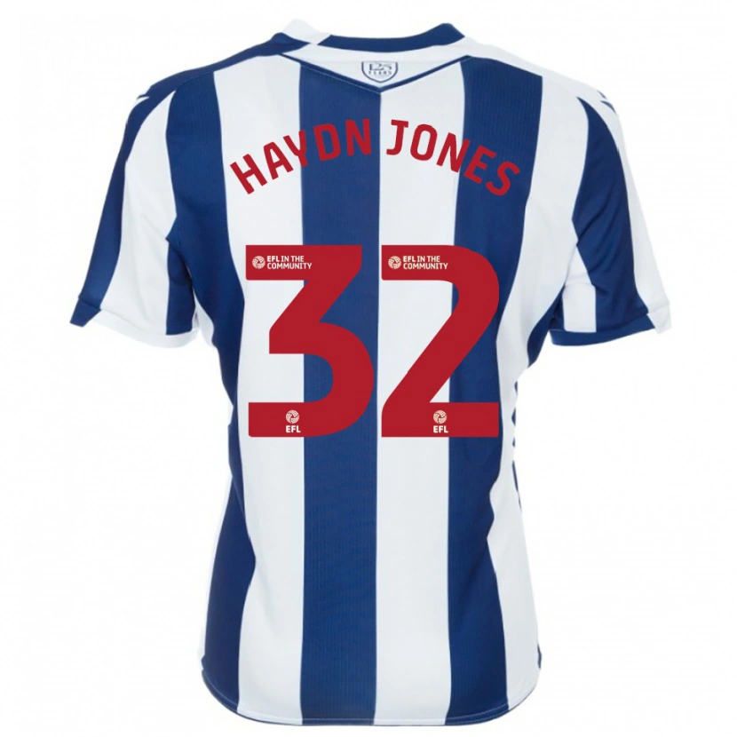 Danxen Mænd Mackenzie Haydn Jones #32 Marine Hvid Hjemmebane Spillertrøjer 2025/26 Trøje T-Shirt