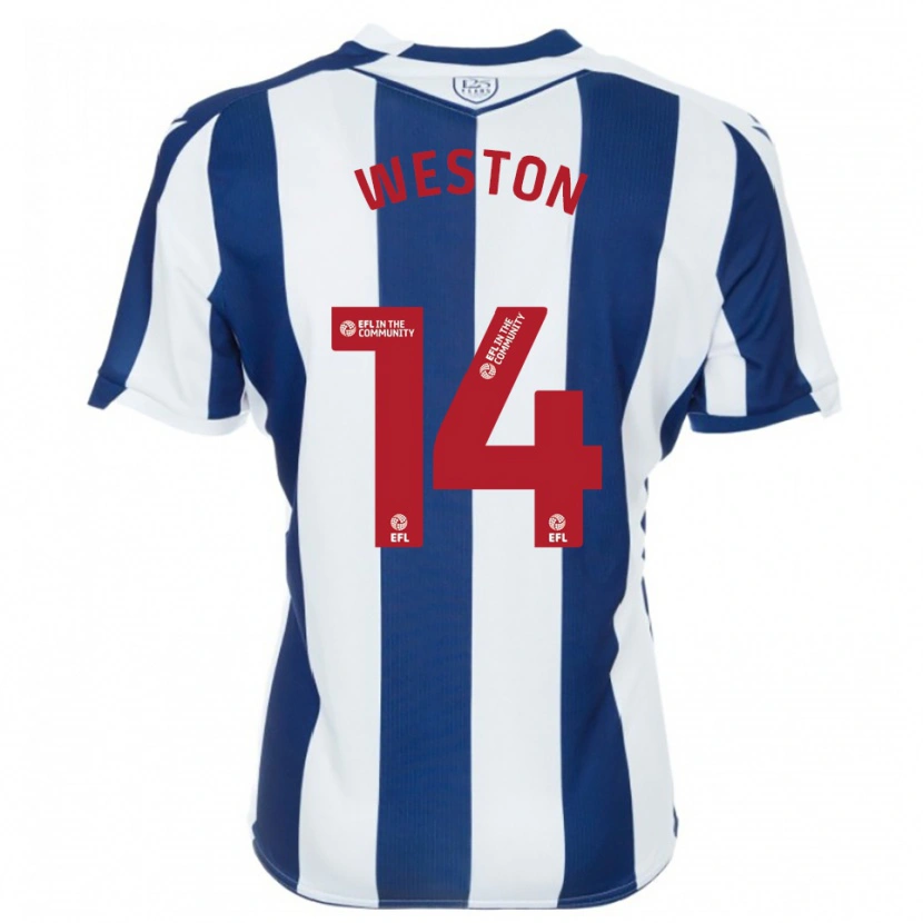 Danxen Mænd Steph Weston #14 Marine Hvid Hjemmebane Spillertrøjer 2025/26 Trøje T-Shirt
