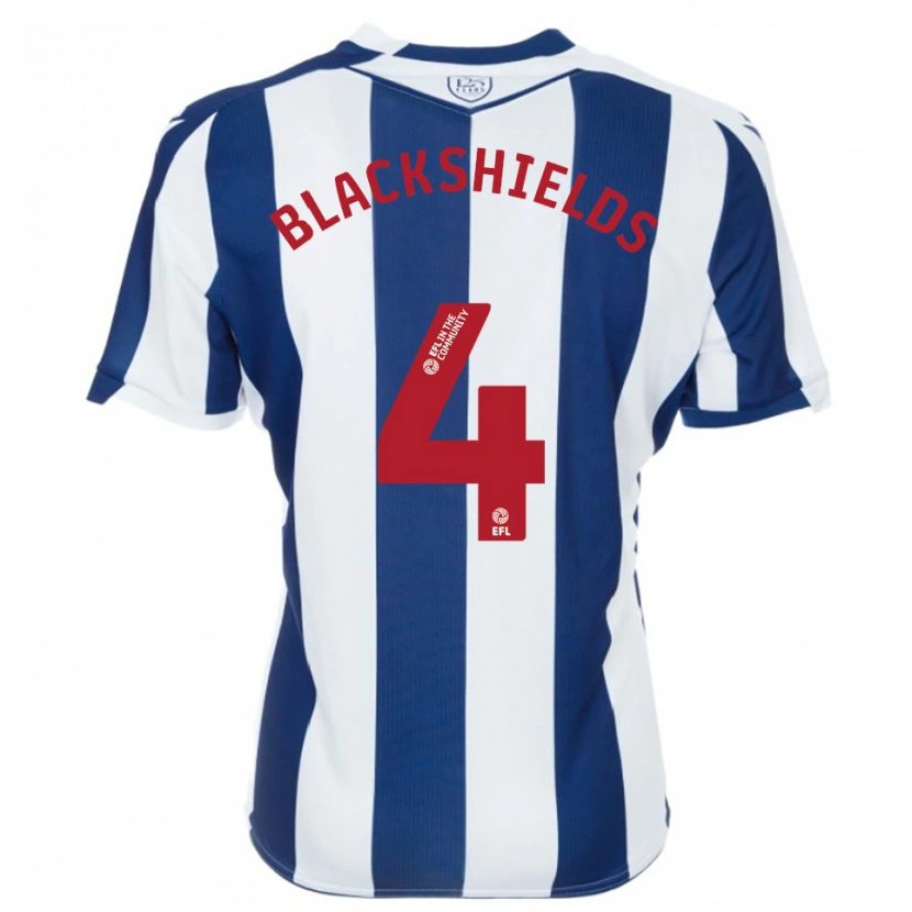 Danxen Mænd Charlie Blackshields #4 Marine Hvid Hjemmebane Spillertrøjer 2025/26 Trøje T-Shirt