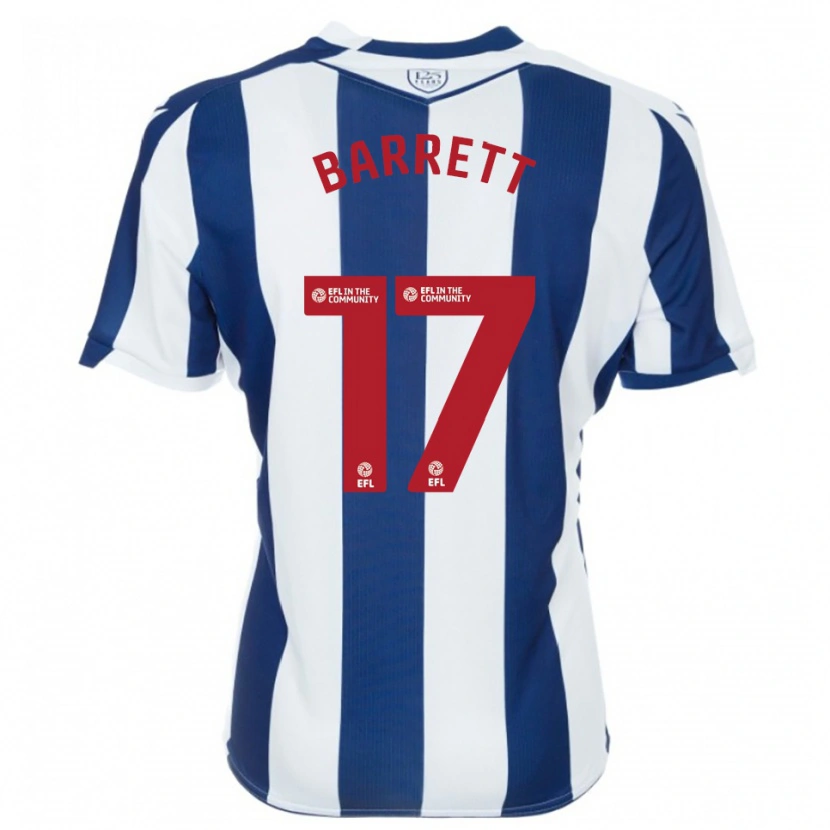 Danxen Mænd Josh Barrett #17 Marine Hvid Hjemmebane Spillertrøjer 2025/26 Trøje T-Shirt