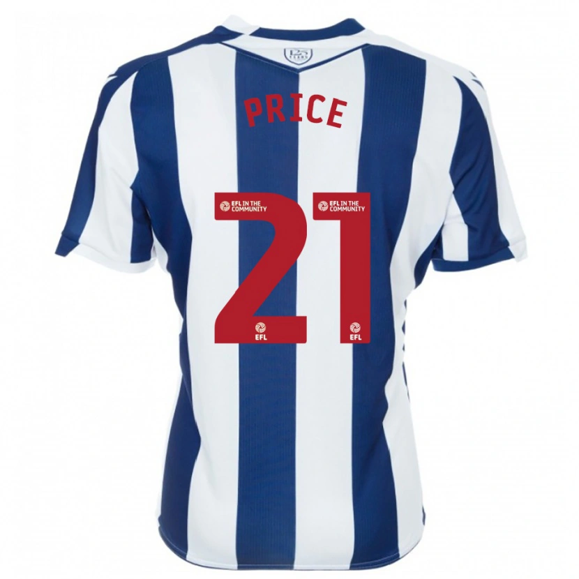 Danxen Mænd Isaac Price #21 Marine Hvid Hjemmebane Spillertrøjer 2025/26 Trøje T-Shirt