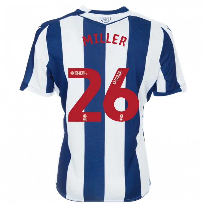 Danxen Mænd Nna Miller #26 Marine Hvid Hjemmebane Spillertrøjer 2025/26 Trøje T-Shirt