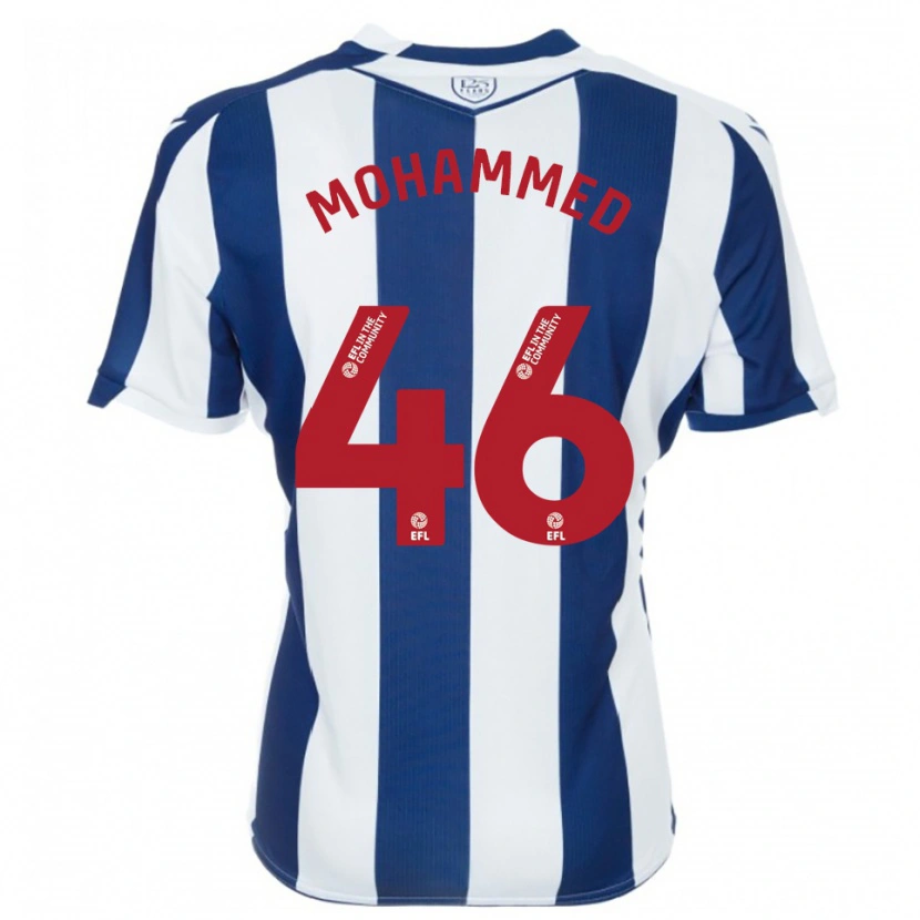 Danxen Mænd Jamal Mohammed #46 Marine Hvid Hjemmebane Spillertrøjer 2025/26 Trøje T-Shirt