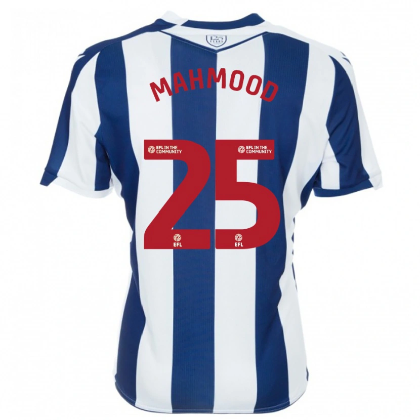 Danxen Mænd Mahmood #25 Marine Hvid Hjemmebane Spillertrøjer 2025/26 Trøje T-Shirt
