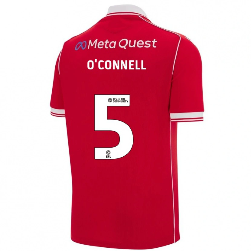 Danxen Mænd Eoghan O'connell #5 Rød Hvid Hjemmebane Spillertrøjer 2025/26 Trøje T-Shirt