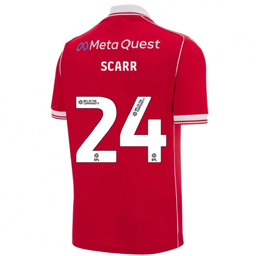 Danxen Mænd Dan Scarr #24 Rød Hvid Hjemmebane Spillertrøjer 2025/26 Trøje T-Shirt