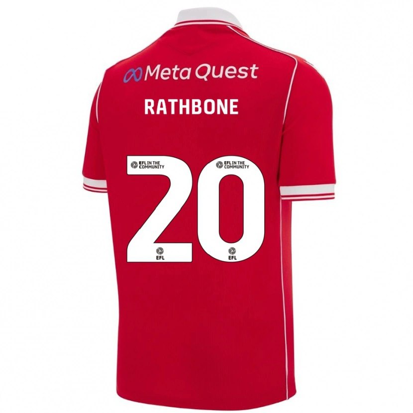 Danxen Mænd Ollie Rathbone #20 Rød Hvid Hjemmebane Spillertrøjer 2025/26 Trøje T-Shirt