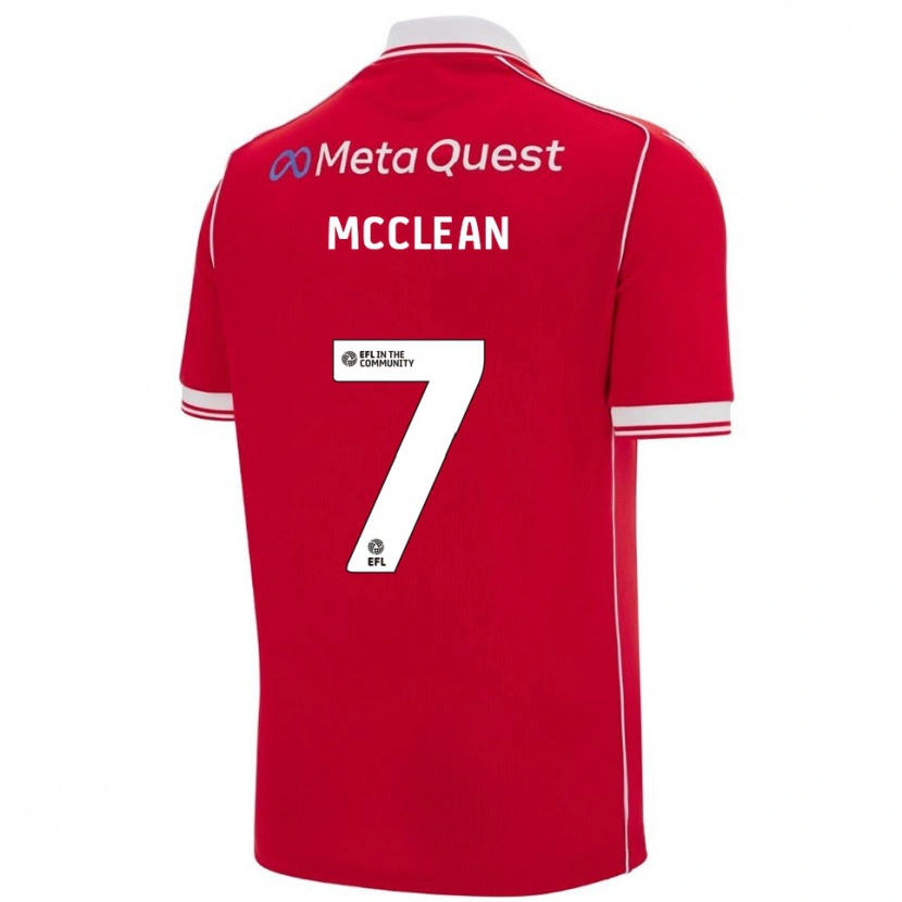 Danxen Mænd James Mcclean #7 Rød Hvid Hjemmebane Spillertrøjer 2025/26 Trøje T-Shirt