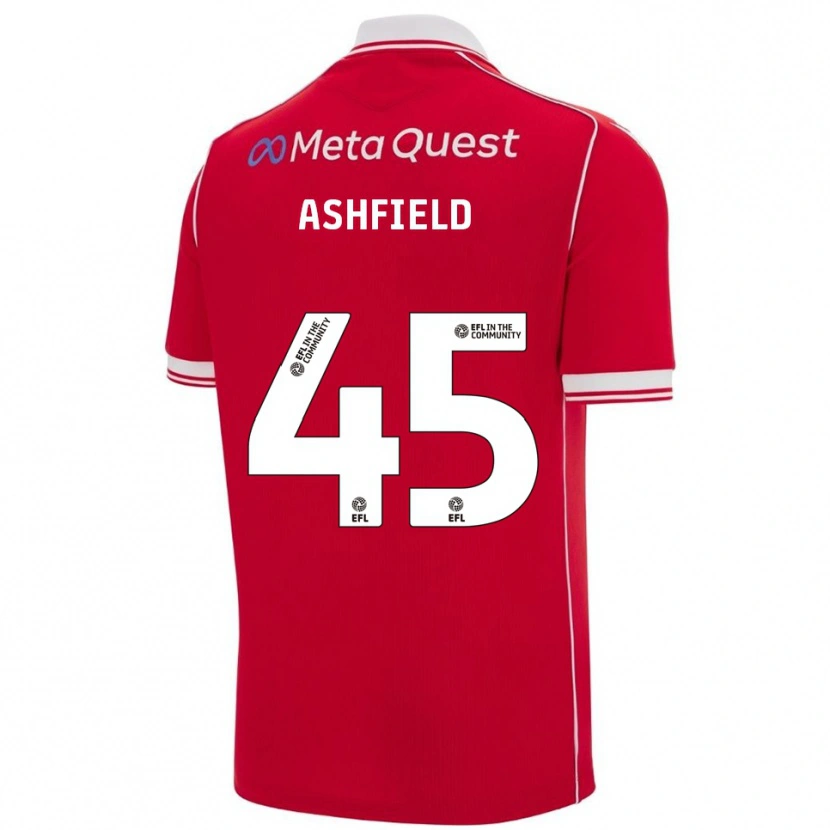 Danxen Mænd Harry Ashfield #45 Rød Hvid Hjemmebane Spillertrøjer 2025/26 Trøje T-Shirt