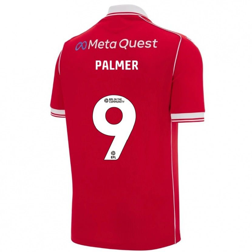 Danxen Mænd Ollie Palmer #9 Rød Hvid Hjemmebane Spillertrøjer 2025/26 Trøje T-Shirt