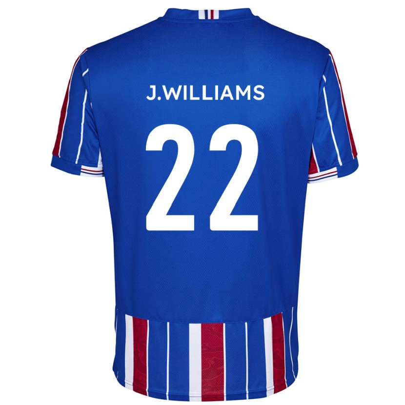 Danxen Mænd Josh Williams #22 Blå Rød Hvid Hjemmebane Spillertrøjer 2025/26 Trøje T-Shirt