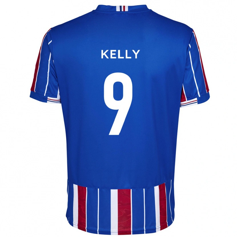Danxen Mænd Georgie Kelly #9 Blå Rød Hvid Hjemmebane Spillertrøjer 2025/26 Trøje T-Shirt