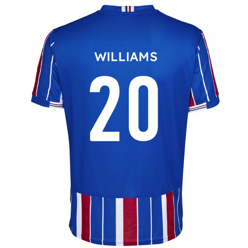 Danxen Mænd Ben Williams #20 Blå Rød Hvid Hjemmebane Spillertrøjer 2025/26 Trøje T-Shirt